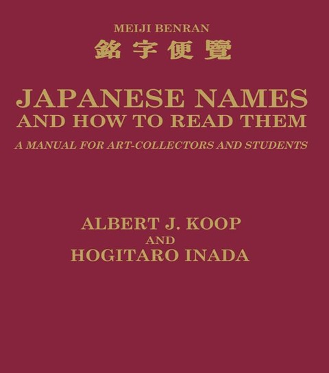 Japanese Names and How to Read Them - H. Inada, A. J. Koop