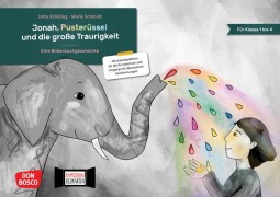 Cover-Bild zum Titel 'Jonah, Pusterüssel und die große Traurigkeit. Kamishibai Bildkartenset' von 'Jutta Krähling'