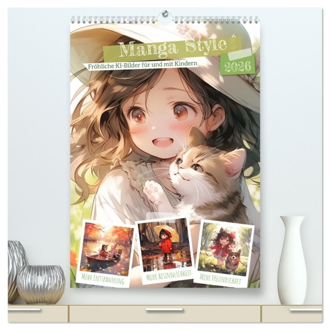 Manga Style Kinder (hochwertiger Premium Wandkalender 2026 DIN A2 hoch), Kunstdruck in Hochglanz - Cathrin Illgen