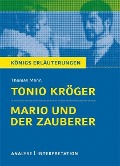 Cover-Bild zum Titel 'Tonio Kröger und Mario und der Zauberer von Thomas Mann. Textanalyse und Interpretation mit ausführlicher Inhaltsangabe und Abituraufgaben mit Lösungen.' von 'Thomas Mann'