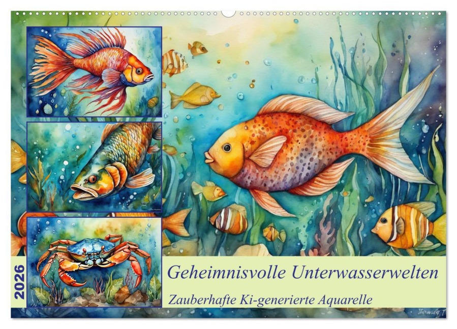 Geheimnisvolle Unterwasserwelten (Wandkalender 2026 DIN A2 quer), CALVENDO Monatskalender - Claudia Kleemann
