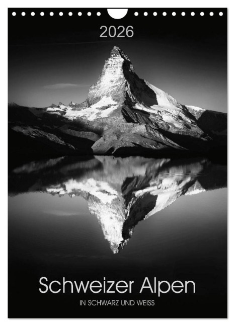 SCHWEIZER ALPEN in Schwarz und Weiß (Wandkalender 2026 DIN A4 hoch), CALVENDO Monatskalender - Lucyna Koch