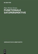 Cover-Bild zum Titel 'Funktionale Satzperspektive' von 'Hans-Werner Eroms'
