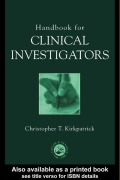 Cover-Bild zum Titel 'Handbook for Clinical Investigators' von 'Christopher Kirkpatrick'