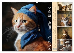 Cover-Bild zum Titel 'Katzen schaffen Kunst (Wandkalender 2026 DIN A2 quer), CALVENDO Monatskalender' von 'Sabine Löwer'