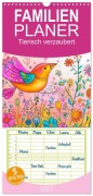 Cover-Bild zum Titel 'Familienplaner 2027 - Tierisch verzaubert mit 5 Spalten (Wandkalender, 21 x 45 cm) CALVENDO' von 'Anne Seltmann'