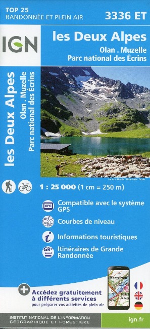 les Deux Alpes. Olan-Muzelle. PN des Ecrins 1:25 000 - 