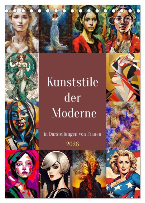 Kunststile der Moderne in Darstellungen von Frauen (Tischkalender 2026 DIN A5 hoch), CALVENDO Monatskalender - Werner Braun
