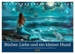 Cover-Bild zum Titel 'Bücher, Liebe und ein kleiner Hund (Tischkalender 2026 DIN A5 quer), CALVENDO Monatskalender' von 'Daniela Tapper'