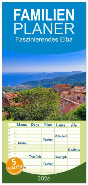 Familienplaner 2026 - Faszinierendes Elba mit 5 Spalten (Wandkalender, 21 x 45 cm) CALVENDO - All rights reserved by Gerold Dudziak gedutech - photography - ai - generation is not permitted
