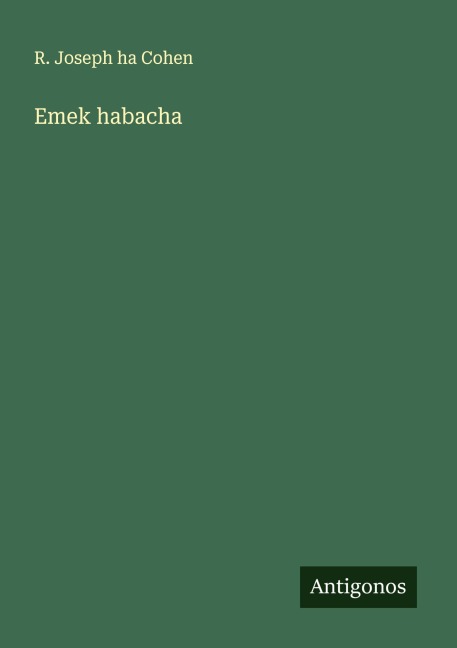 Emek habacha - R. Joseph Ha Cohen