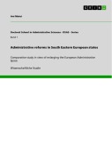 Cover-Bild zum Titel 'Administrative reforms in South Eastern European states' von 'Ani Matei'