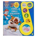 Cover-Bild zum Titel 'PAW Patrol - Eins, zwei, sauber! - Liederbuch mit Sound - Pappbilderbuch mit 6 Melodien und Geräuschen' von ''