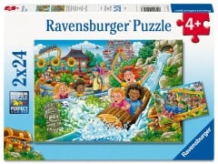 Cover-Bild zum Titel 'Kinderpuzzle 2x24 Teile - Vergnügungspark' von ''