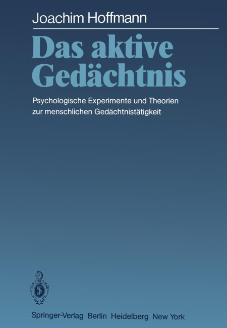 Das aktive Gedächtnis - Joachim Hoffmann