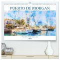 Puerto de Morgan - Aquarell der Hafenstadt auf Gran Canaria (hochwertiger Premium Wandkalender 2024 DIN A2 quer), Kunstdruck in Hochglanz - Anja Frost