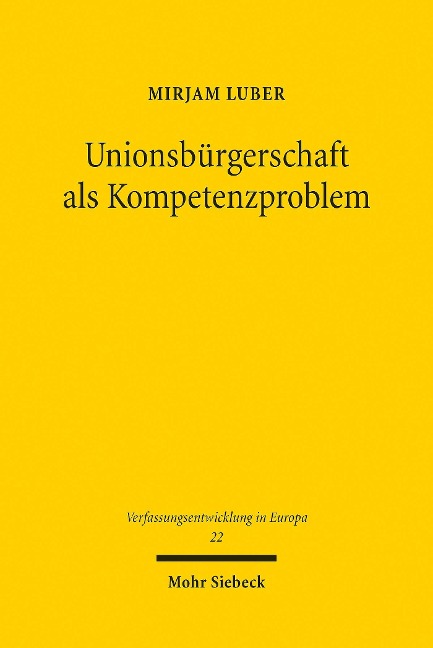 Unionsbürgerschaft als Kompetenzproblem - Mirjam Luber