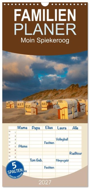 Familienplaner 2027 - Moin Spiekeroog mit 5 Spalten (Wandkalender, 21 x 45 cm) CALVENDO - Dietmar Scherf