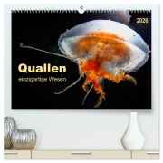 Quallen - einzigartige Wesen (hochwertiger Premium Wandkalender 2026 DIN A2 quer), Kunstdruck in Hochglanz - Peter Roder