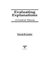 Evaluating Explanations - David B. Leake