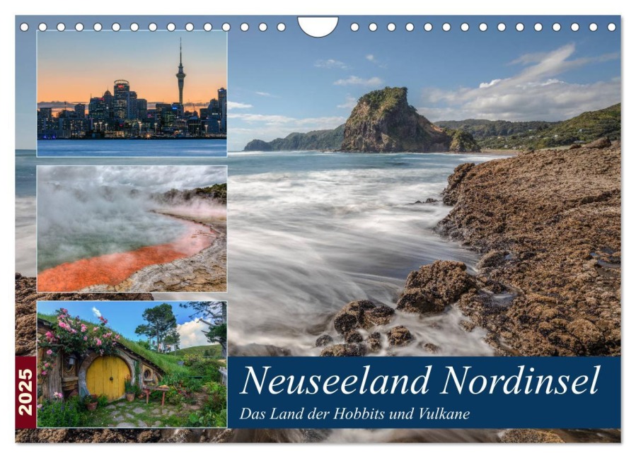 Neuseeland Nordinsel - Das Land der Hobbits und Vulkane (Wandkalender 2025 DIN A4 quer), CALVENDO Monatskalender - Joana Kruse