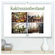 Cover-Bild zum Titel 'Kaktuszauberland (hochwertiger Premium Wandkalender 2027 DIN A2 quer), Kunstdruck in Hochglanz' von 'Justyna Jaszke JBJart'
