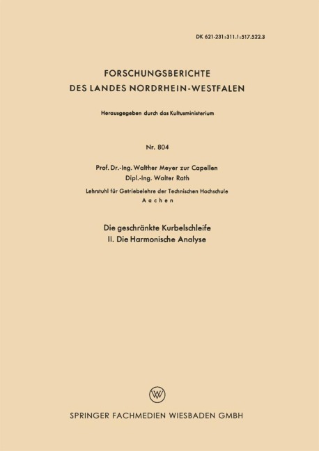 Die geschränkte Kurbelschleife - Walther Meyer Capellen
