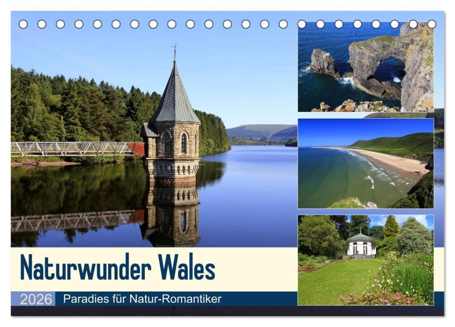 Naturwunder Wales (Tischkalender 2026 DIN A5 quer), CALVENDO Monatskalender - Michael Herzog