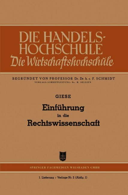 Einführung in die Rechtswissenschaft - Friedrich Giese
