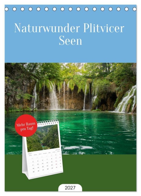 Tischplaner 2027 - Naturwunder Plitvicer Seen (A5 Tischkalender zum Aufstellen) CALVENDO - Markus A. R. Langlotz