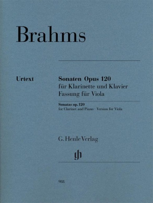 Sonaten Opus 120 für Klavier und Klarinette - Johannes Brahms