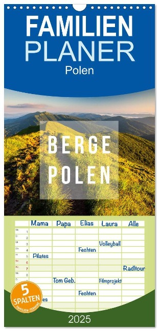 Familienplaner 2025 - Berge. Polen mit 5 Spalten (Wandkalender, 21 x 45 cm) CALVENDO - Mikolaj Gospodarek