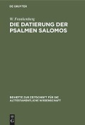 Die Datierung der Psalmen Salomos - W. Frankenberg