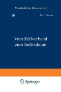 Cover-Bild zum Titel 'Vom ¿ellverband zum Individuum' von 'O. Steche'