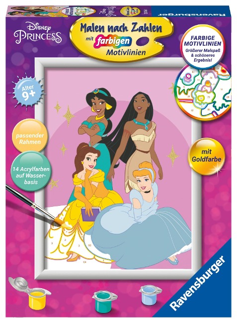 Ravensburger CreArt 23766 - Disney Prinzessinnen - Malen nach Zahlen Disney Princess für Kinder ab 9 Jahre - 