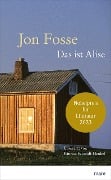 Cover-Bild zum Titel 'Das ist Alise' von 'Jon Fosse'