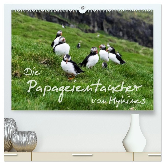 Die Papageientaucher von Mykines (hochwertiger Premium Wandkalender 2026 DIN A2 quer), Kunstdruck in Hochglanz - Sören Gelbe-Haußen