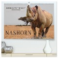 Bedrohte Tierart - Nashorn (hochwertiger Premium Wandkalender 2024 DIN A2 quer), Kunstdruck in Hochglanz - Peter Roder