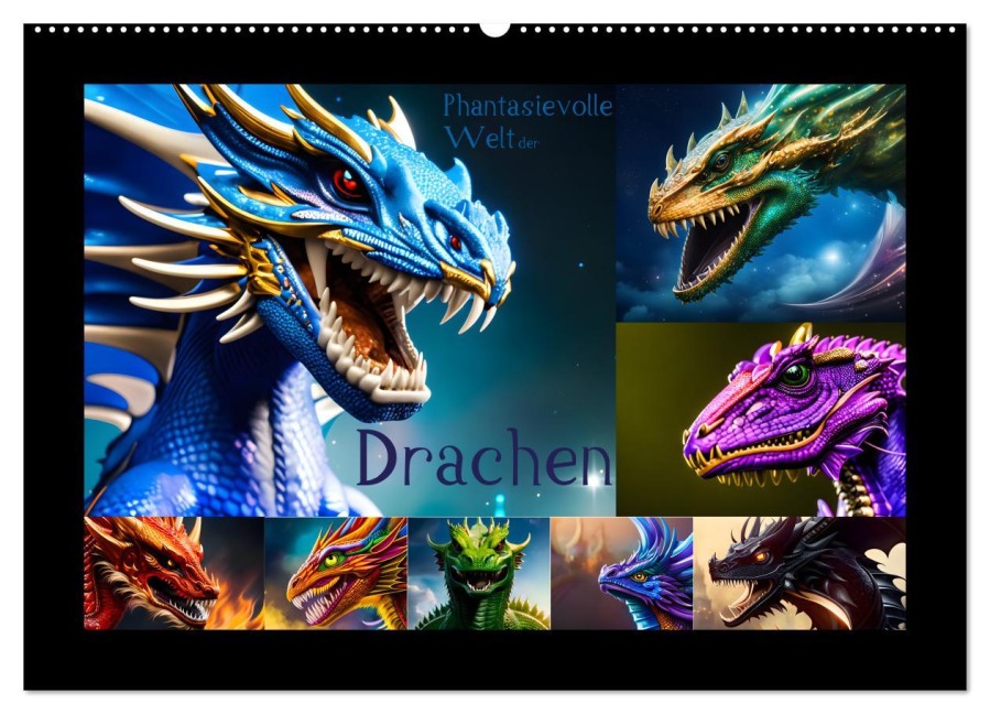 Phantasievolle Welt der Drachen (Wandkalender 2026 DIN A2 quer), CALVENDO Monatskalender - Doris Krüger