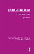 Cover-Bild zum Titel 'Sociolinguistics' von 'Glyn Williams'