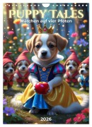 Cover-Bild zum Titel 'Puppy Tales - Märchen auf vier Pfoten (Wandkalender 2026 DIN A4 hoch), CALVENDO Monatskalender' von 'Renaissance Soul'