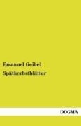 Cover-Bild zum Titel 'Spätherbstblätter' von 'Emanuel Geibel'