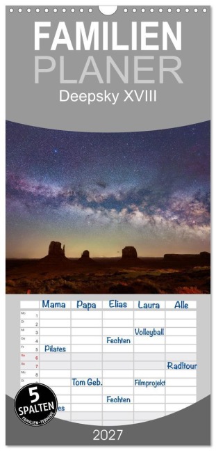 Familienplaner 2027 - Deepsky XVIII mit 5 Spalten (Wandkalender, 21 x 45 cm) CALVENDO - Reinhold Wittich