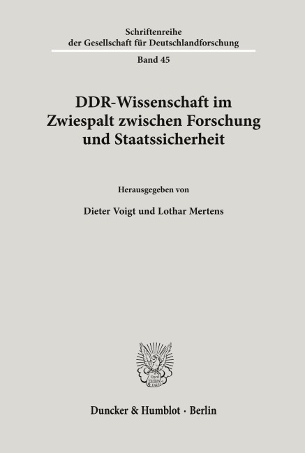DDR-Wissenschaft im Zwiespalt zwischen Forschung und Staatssicherheit. - 