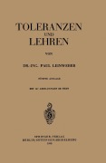 Cover-Bild zum Titel 'Toleranzen und Lehren' von 'Paul Leinweber'
