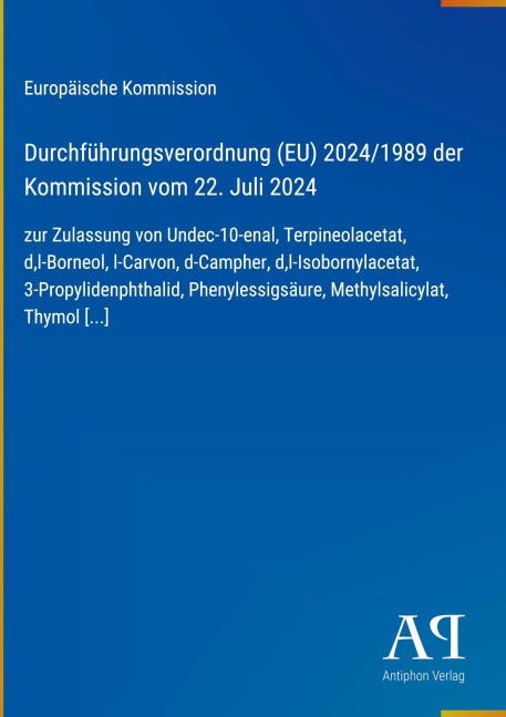 Durchführungsverordnung (EU) 2024/1989 der Kommission vom 22. Juli 2024 - Europäische Kommission