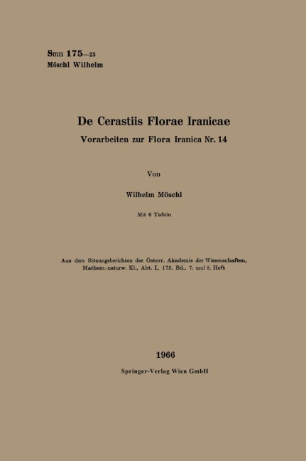 De Cerastiis Florae Iranicae - Wilhelm Möschl