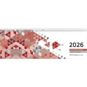 Cover-Bild zum Titel 'Tischquerkalender rot 2026 - 29,6x9,9 cm - 1 Woche auf 2 Seiten - Stundeneinteilung 7 - 19 Uhr - inkl. Jahresübersicht - Bürokalender - 116-0011' von ''