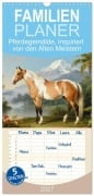 Cover-Bild zum Titel 'Familienplaner 2027 - Pferdegemälde, inspiriert von den Alten Meistern mit 5 Spalten (Wandkalender, 21 x 45 cm) CALVENDO' von 'Babette Whitter'