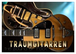 Cover-Bild zum Titel 'Traumgitarren - the Sound of Rock (Wandkalender 2026 DIN A2 quer), CALVENDO Monatskalender' von 'Renate Utz'